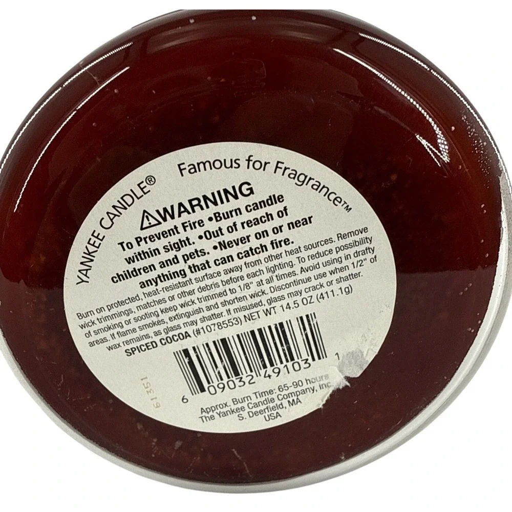 Yankee‎ Candle Spiced Cocoa Housewarmer Medium Jar Candle 14.5 oz Brown 1078553